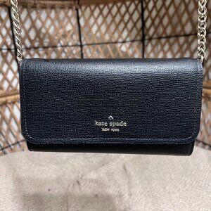 Kate Spade ♠️ Small Black Gold Chain Crossbody Bag